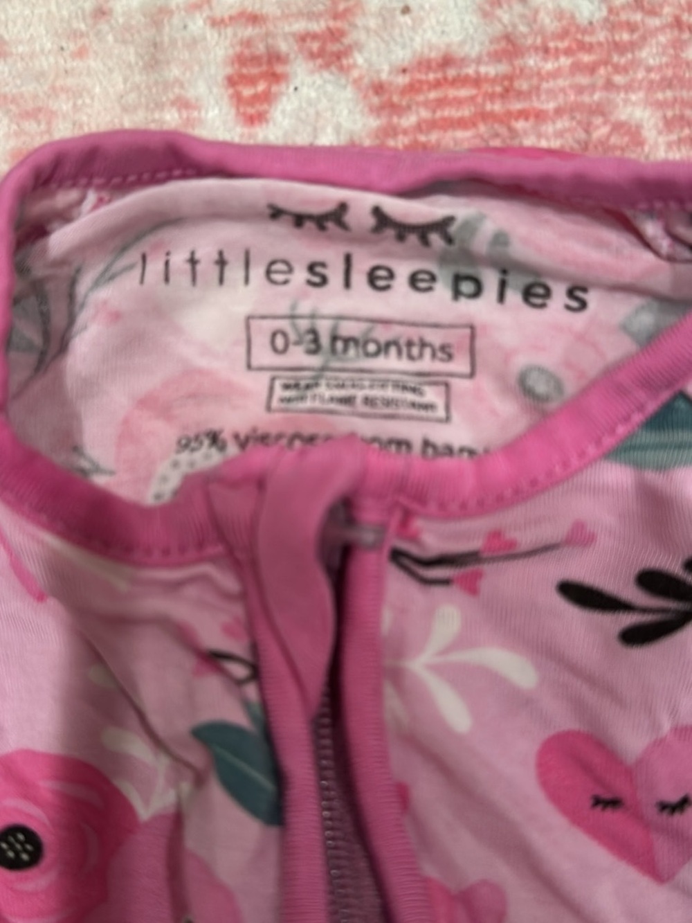 Little Sleepies Pink Floral Heart Zip Sleep Sack